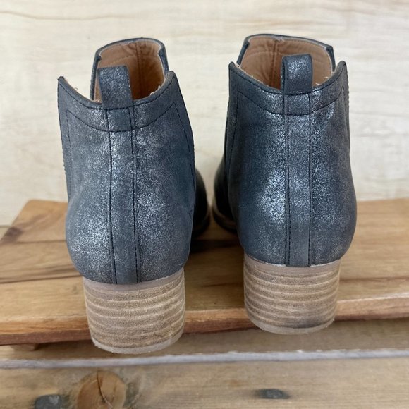 ARider Girl Marbled Finish Side V-Cut Booties‎ Boots Gray 8 - Picture 8 of 11